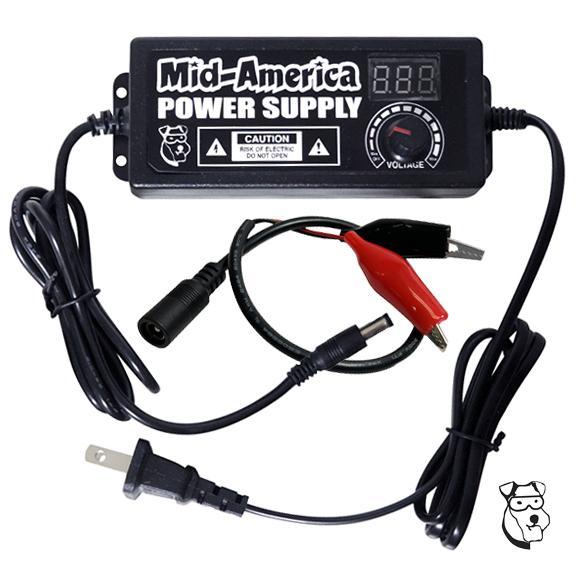 Mid America Adjustable Power Supply w/Alligator Plug Leads MID 451E