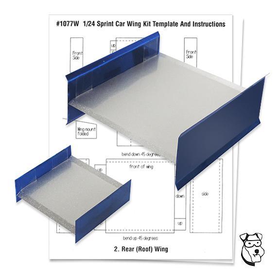 1/24 PARMA Outlaw Sprint Car Lexan Wing Kit .010" Clear Sheet And Templates PAR 1073W