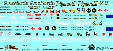 Slixx Decals Sox & Martin Early '70's Cuda ProStock