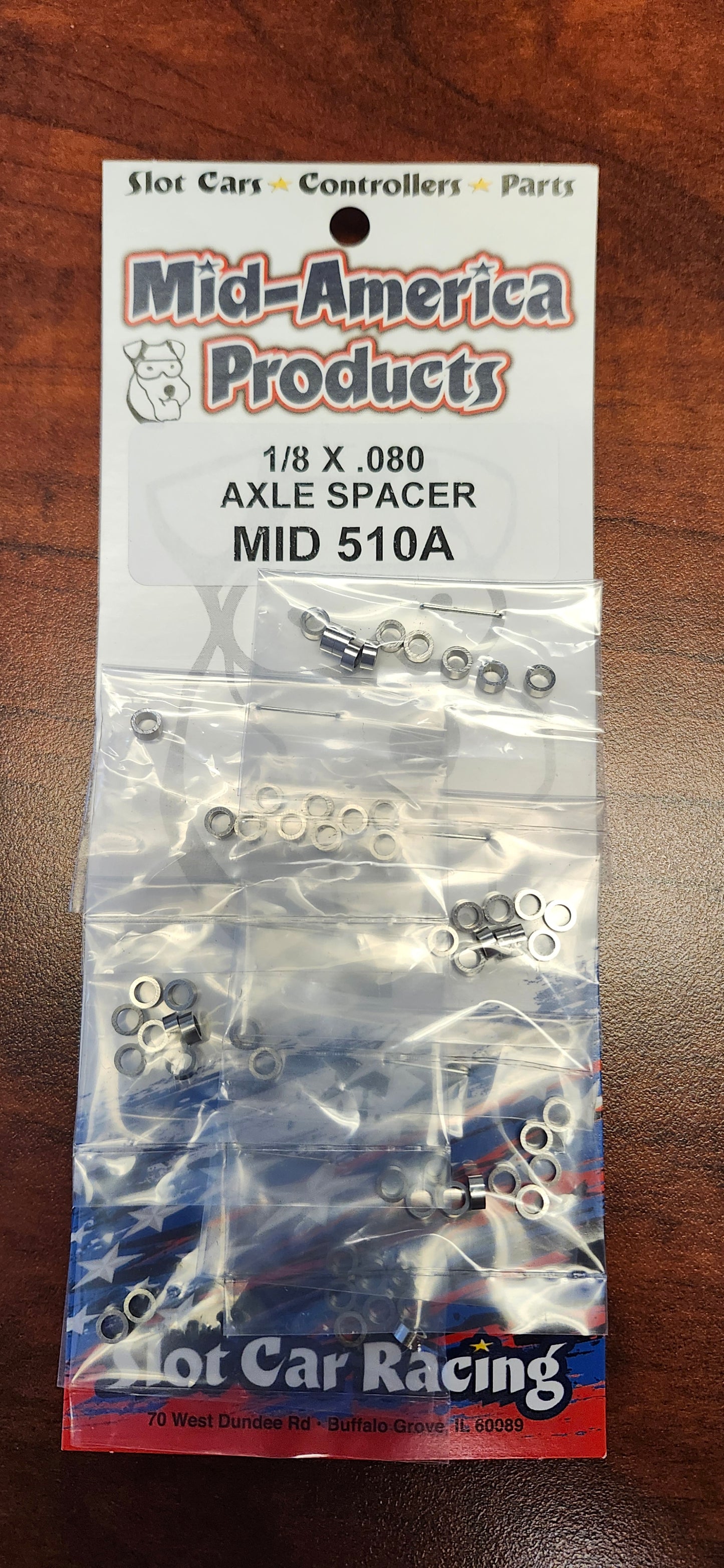 MAR 510A 1/8" AXLE X .080" WIDE STAINLESS SPACERS (8 PCS)