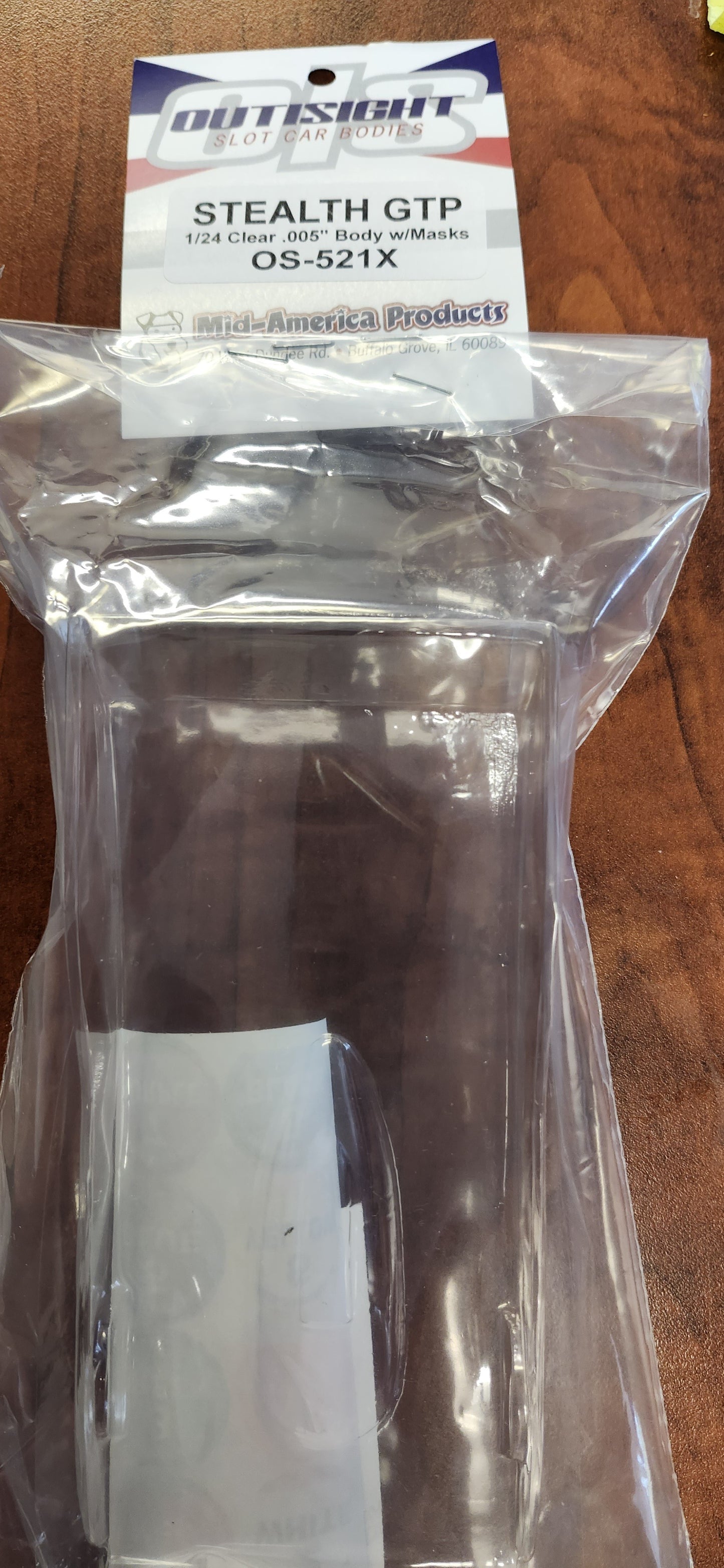 OS 521X 1/24 Stealth GTP - .005" Clear Body w/Masks