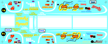 Slixx Decals Jack Werst's Mr. 5 & 50 '68/'69 Cuda Pro Stock