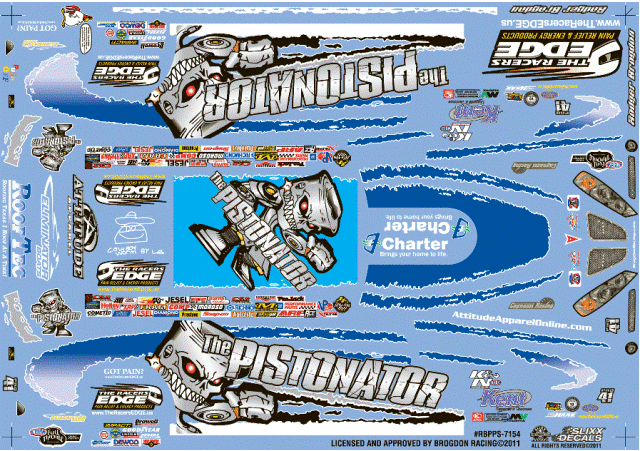 Slixx Decals Rodger Brogon's GXP Pistonator Pro Stock