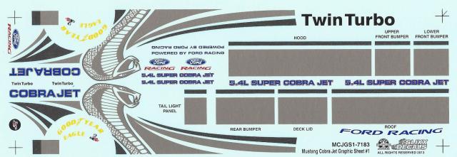 Slixx Decals Mustang Cobra Jet Graphic Sheet #1