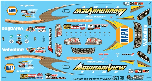Slixx Decals 2013/2014 Mountain View/Napa Avenger Pro Stock