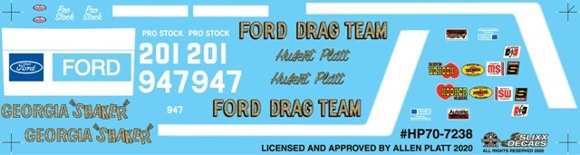 Slixx Decals Hubert Platt's '70 Mustang Pro Stock