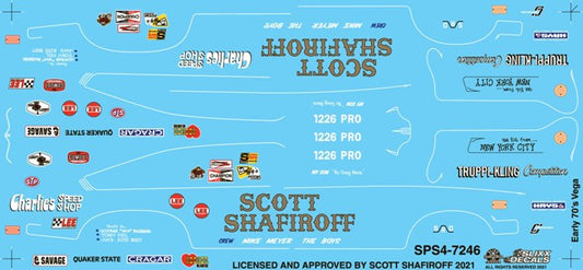 Slixx Decals Scott Shafiroff's Early '70's Vega Pro Stock