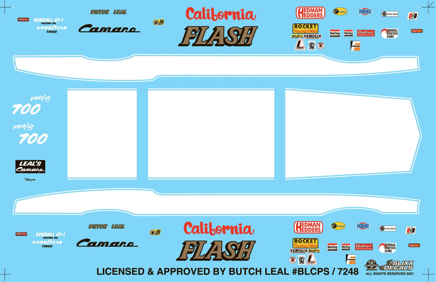Slixx Decals Butch Leal's Camaro Pro Stock