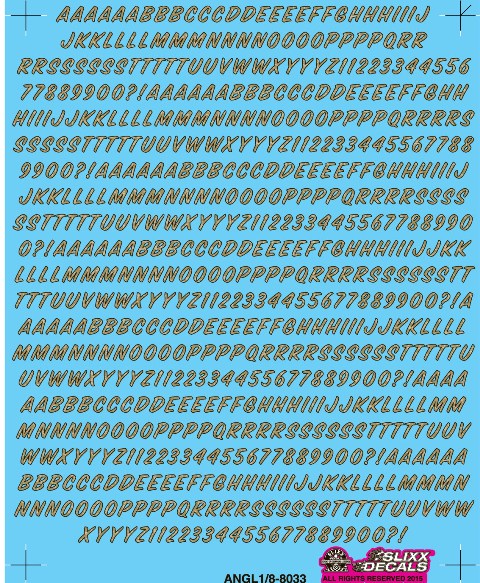 Slixx Decals Alpha Numeric Gold Leaf 1/8" Tall
