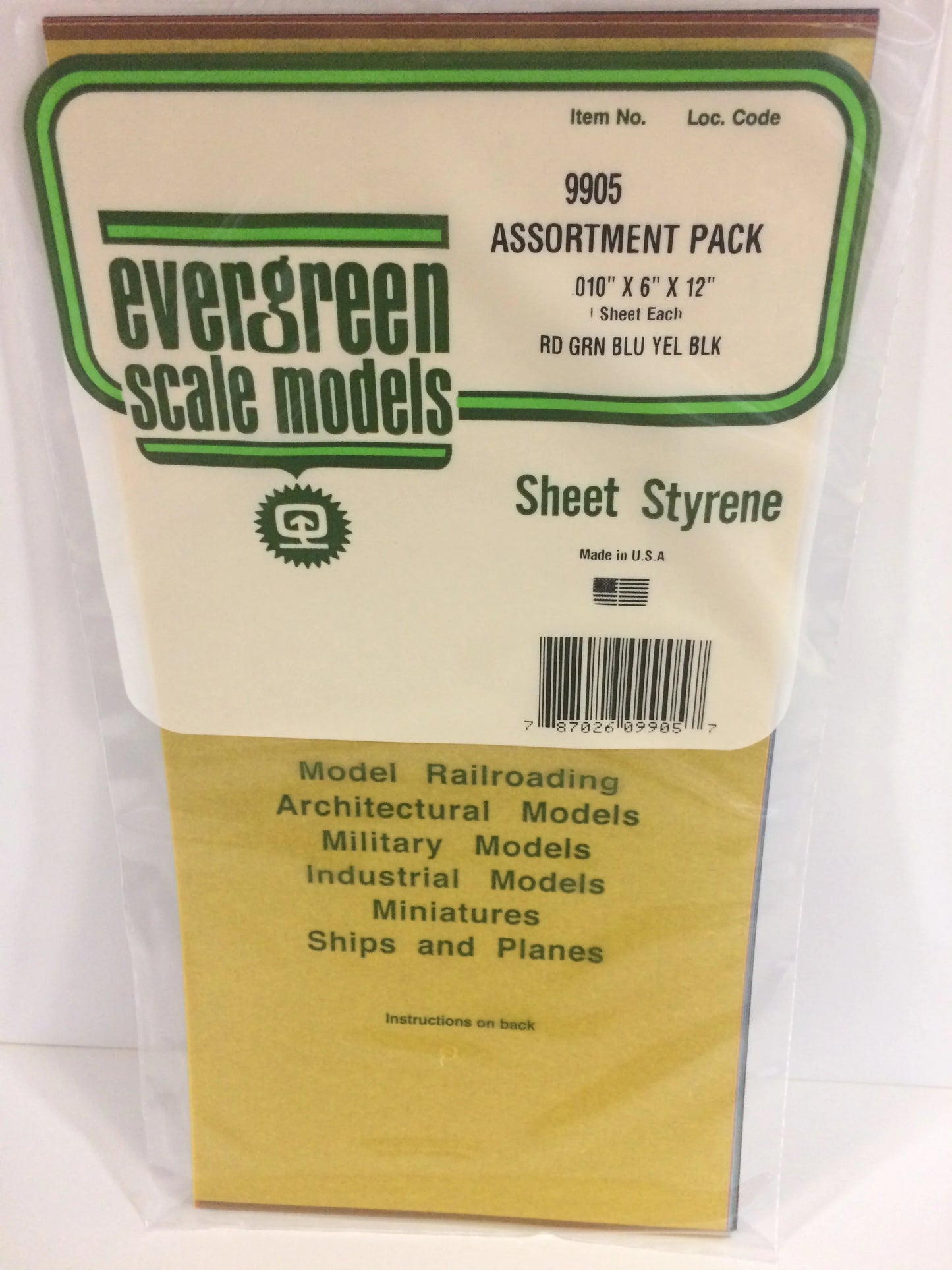 Evergreen 9905 - .010" Combo Transparent Polystyrene Sheet Pack