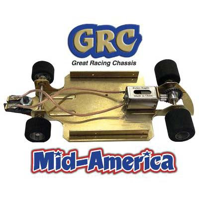 MAR307 MID-AMERICA 1/24 GRC BRASS 4.5" CHASSIS AND STOMP MOTOR RTR - NO BODY