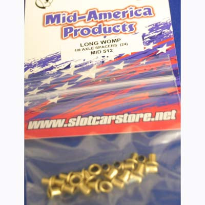 MID-AMERICA 1/8 LONG WOMP AXLE SPACERS MAR512 24ct