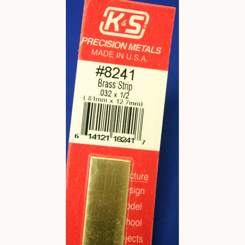 KS8241 - .032 X 1/2 Brass Strip 12" long