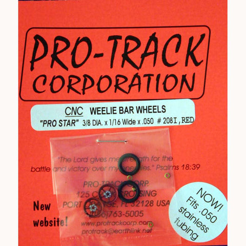 PROTRACK WHEELIE WHEELS PRO STAR RED PTM208I,R - Innovative Slots