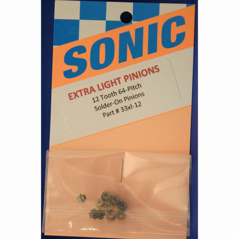 SONIC 12T 64P SOLDER-ON PINIONS X-LIGHT - Innovative Slots