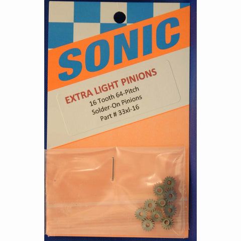 SONIC 16T 64P SOLDER-ON PINIONS X-LIGHT -SON33XL-16 - Innovative Slots