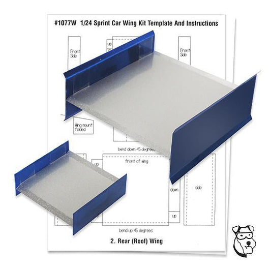 1/24 PARMA Outlaw Sprint Car Lexan Wing Kit .010" Clear Sheet And Templates PAR 1073W