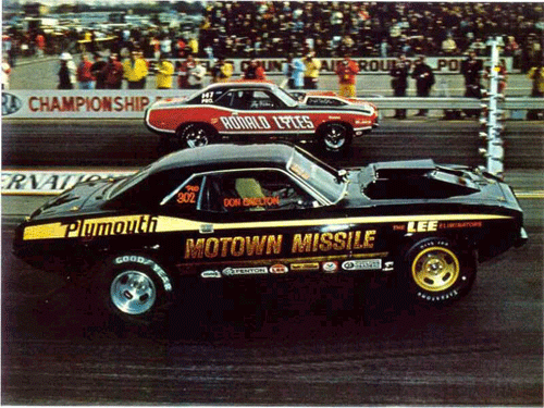 Slixx Decals Motown Missle '70 Cuda driven by Don Carlton