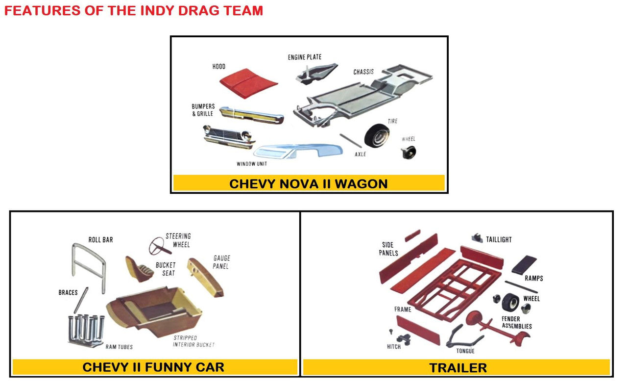 AMT Indy Drag Combo 3 in 1 Racing Team Kit