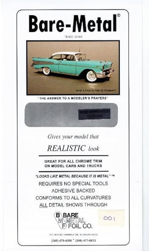 Chrome Bare-Metal Foil Model Car Truck Kit Adhesive by Bare Metal Foil