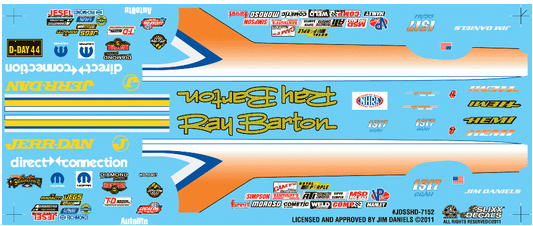 Slixx Decals Jim Daniels Hemi Dart Sponsored by Ray Barton Racing Engines