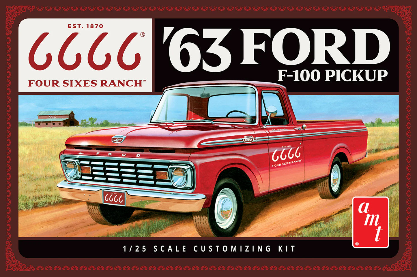 AMT 1963 Ford F-100 Pickup "Four Sixes Ranch" 3-in-1