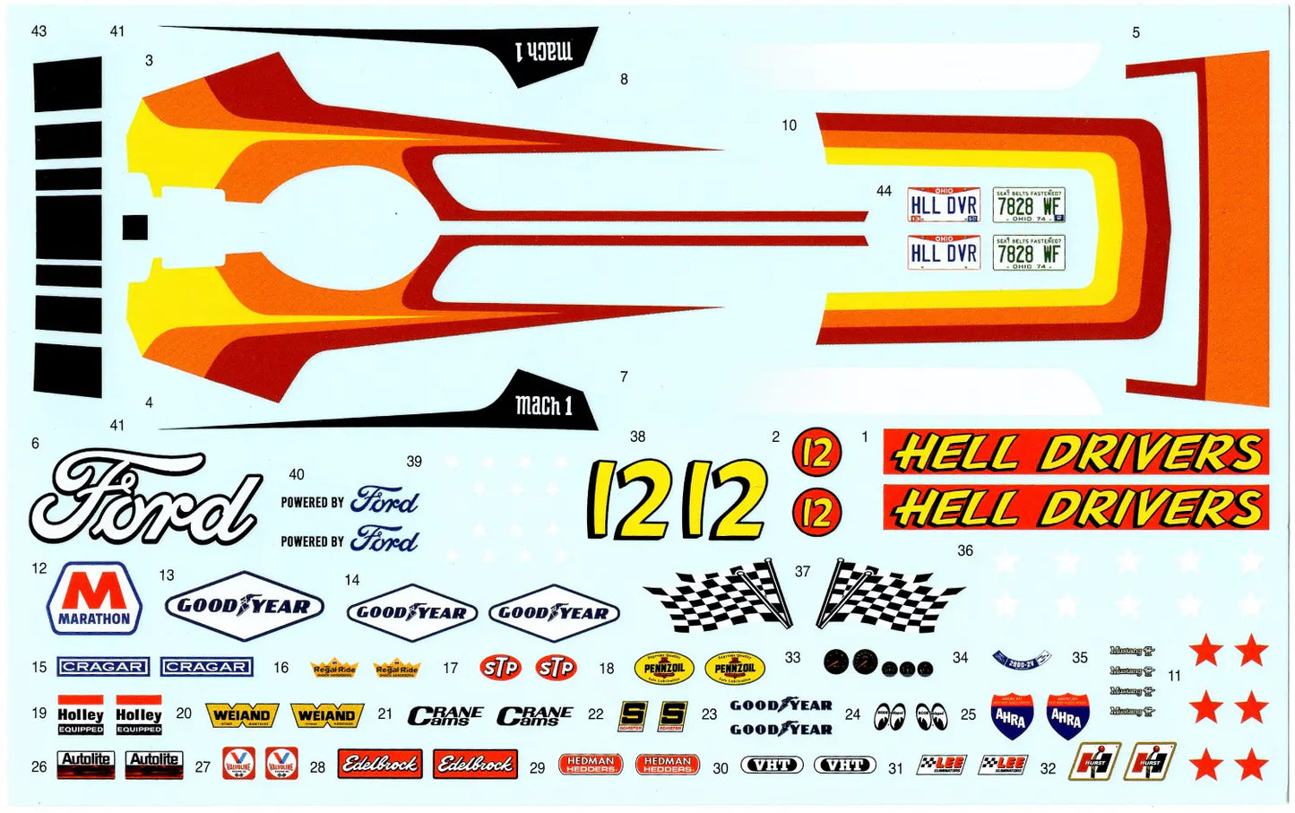 AMT 1977 Mustang II Hell Drivers Thrill Show Car