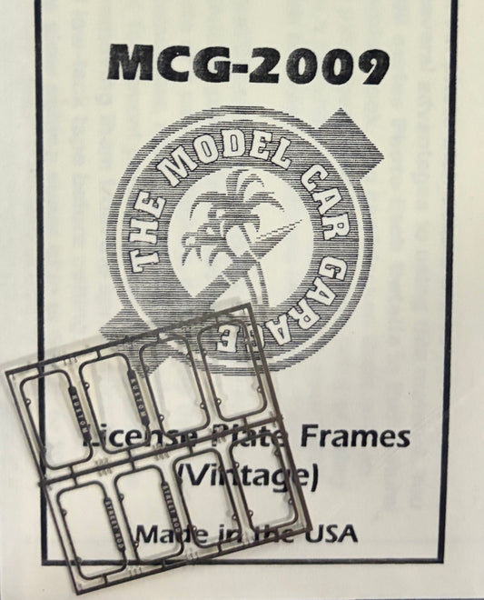 MCG License Plate Frames (Vintage)