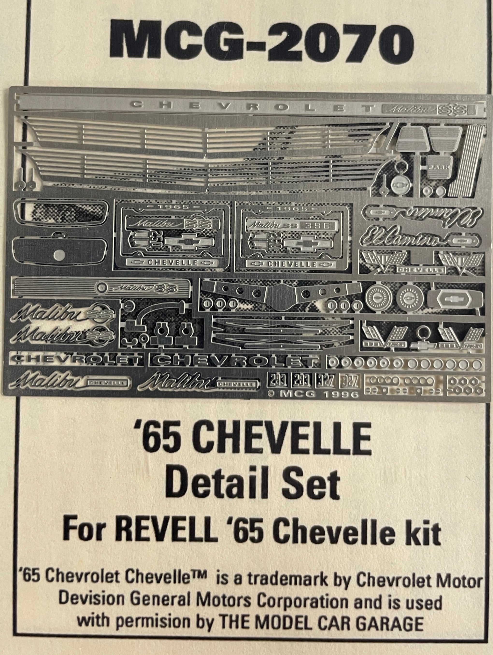 MCG 1965 Chevrolet Chevelle Malibu SS Detail Kit – Innovative Slots ...