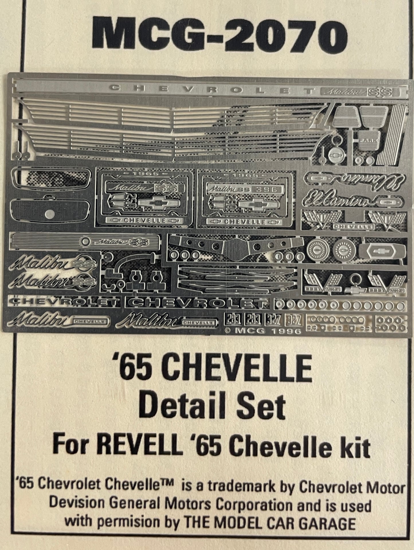 MCG 1965 Chevrolet Chevelle Malibu SS Detail Kit