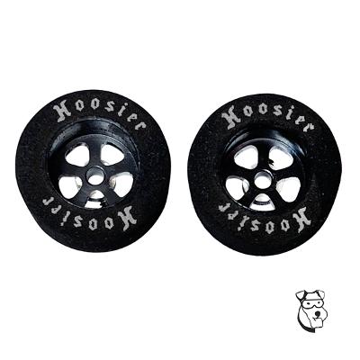 MID-AMERICA HARD BODY REAR TIRES 1/8” Axle x .600” Wide x 1.032” Dia. - Wonder Rubber BLACK RIM MARH10188WB
