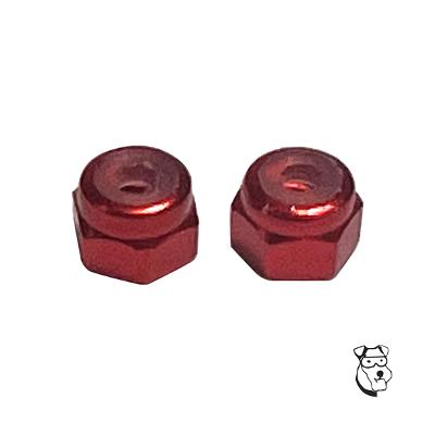 MID-AMERICA RED ALUMINUM LOCK NUTS FOR RETRO FRONT AXLES (6 PAIR) MAR519Y