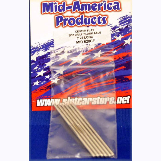 MID AMERICA 3/32 DRILL BLANK CENTER FLAT AXLE 2.25 LONG MID 520CF