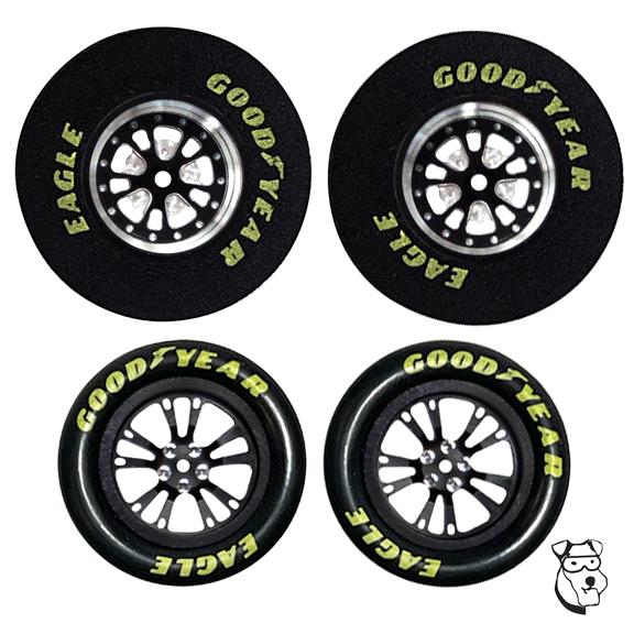 MAR5657BSB MID-AMERICA NEW V SERIES DRAG TIRE SET 1 1/16 X .400 BLACK
