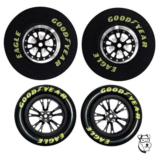 MAR5657BSB MID-AMERICA NEW V SERIES DRAG TIRE SET 1 1/16 X .400 BLACK