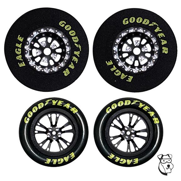 MID-AMERICA NEW V SERIES DRAG TIRE SET 1 3/16 X .400 BLACK MAR5667B