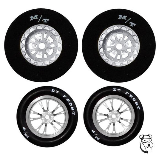 Mid-America V-Series Drag Wheel/Tire Set 1 3/16 X .500 - Silver