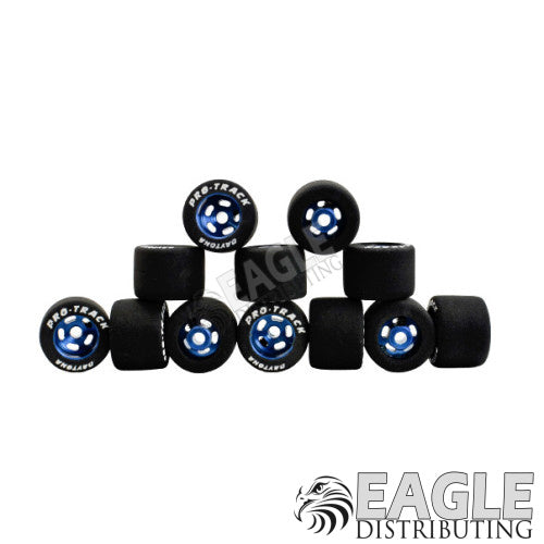 1/8 x 3/4 x .500 Blue Daytona Front Wheels w/Hard Rubber Tires PTM261