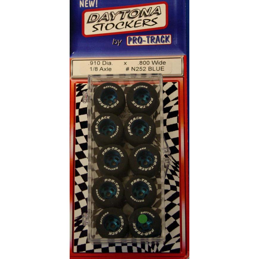 PTMN252B - Pro-Track Daytona Stockers 1/8 X .910 X .800 Natural Rubber - Blue