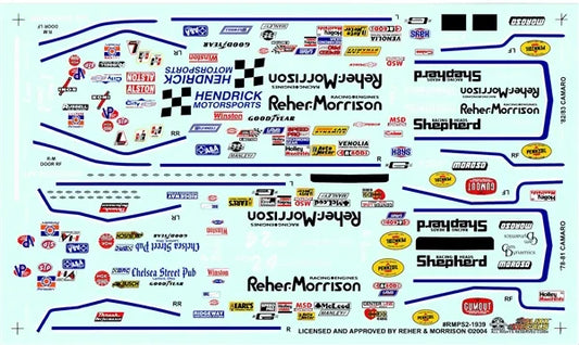 Slixx Decals Reher & Morrison's ' 78 -' 83 Camaros P/S Driven by Lee Shepherd