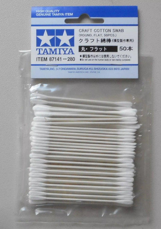 Tamiya 50pc. Round/Flat Craft Cotton Swab #87141