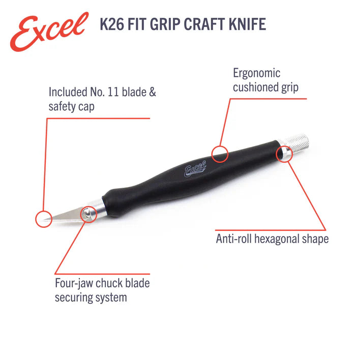 16026 Excel K26 Fit Grip Knife