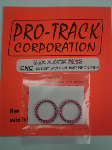 PTM457PINK PROTRACK BEADLOCK RING, NEON PINK W/RIVETS