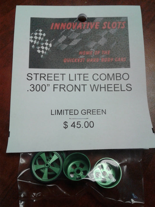 STREET LITE COMBO .300" REAR FRONT WHEELS LIMITED GREEN