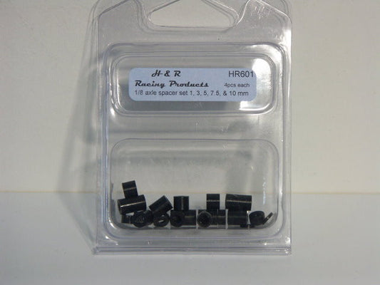 H & R 1/8 AXLE SPACERS 1,3,5,7.5, 10MM HR601 fairgrounds