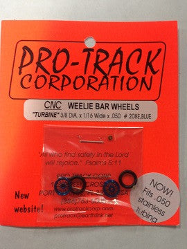 PTM208E,B PROTRACK WHEELIE WHEELS TURBINE BLUE - Innovative Slots