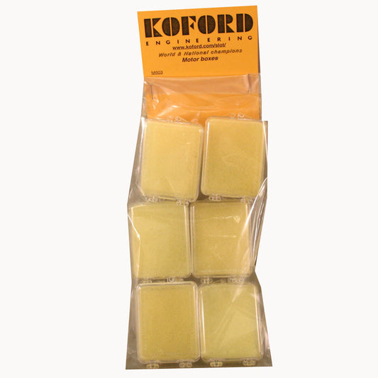 KOF603 - Motor Boxes with 2 piece yellow foam - card of 6 - Innovative Slots