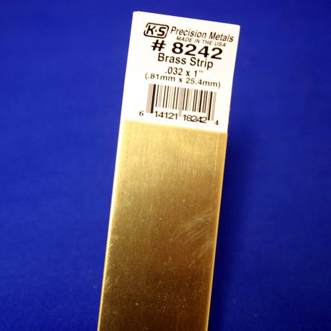 KS8237 - .025 X 1 Brass Strip 12" long