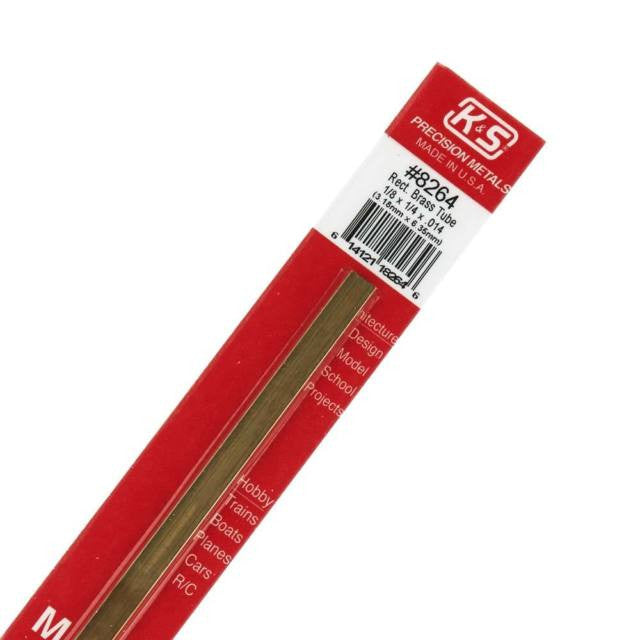 K&S RECTANGULAR BRASS TUBE 1/8x1/4x12 KS8264