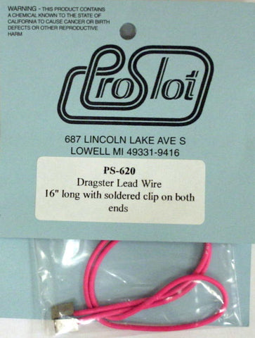 PSL620 - DRAGSTER LEAD WIRE WITH CLIPS - 16 inches long with nickel plated guide clips